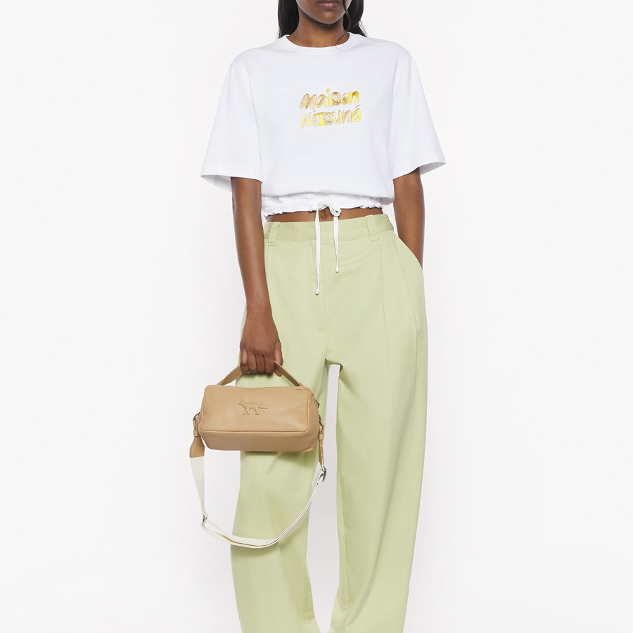 Maison Kitsune Women Bubble Logo Drawstring Comfort Tee-Shirt