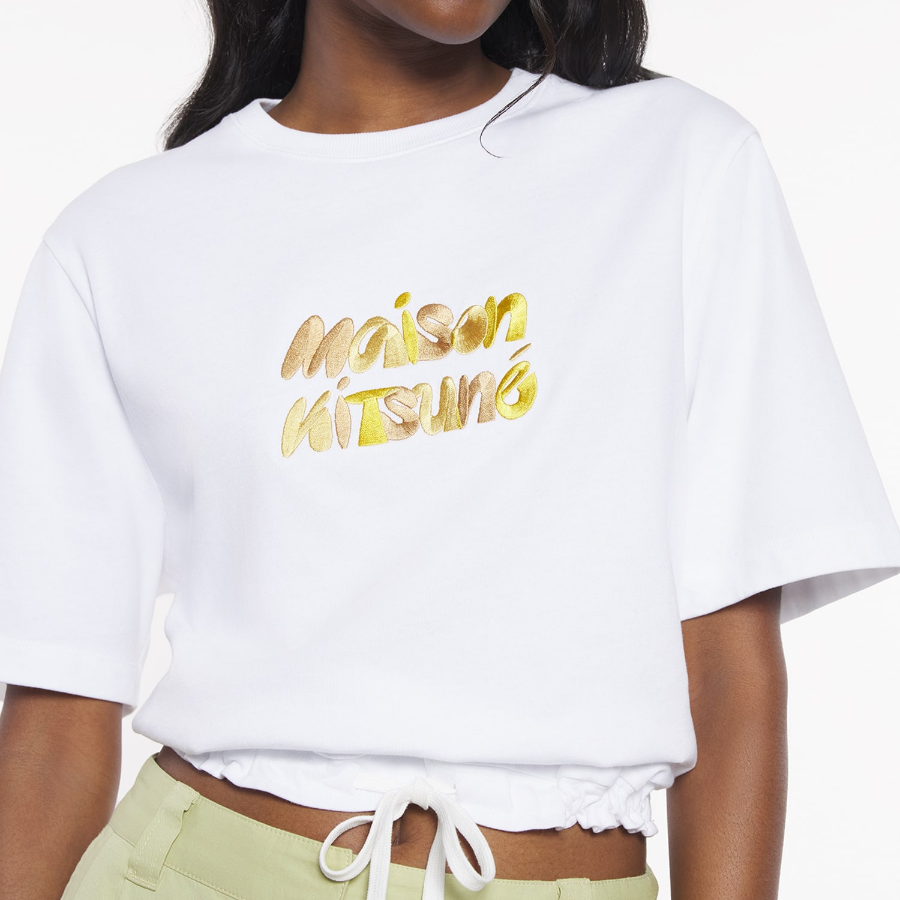 Maison Kitsune Women Bubble Logo Drawstring Comfort Tee-Shirt