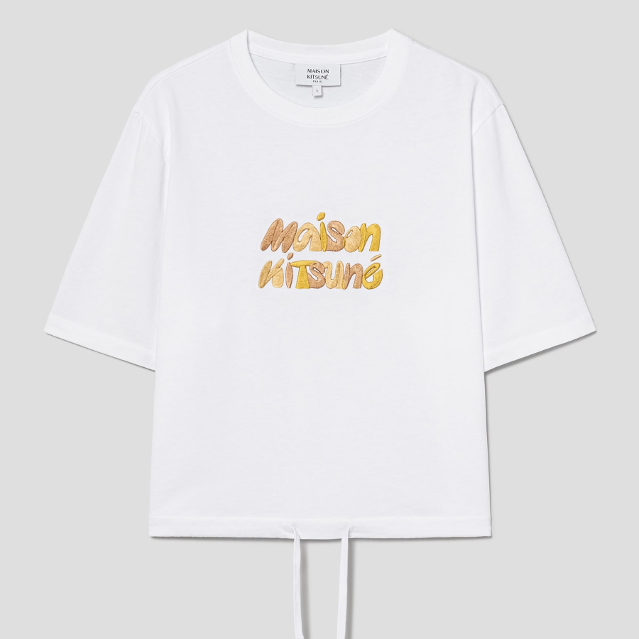 Maison Kitsune Women Bubble Logo Drawstring Comfort Tee-Shirt