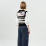 GANNI Soft Wool Stripe Vest – Black