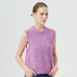 GANNI Alpaca Cotton Mix Vest – Rose Violet