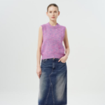 GANNI Alpaca Cotton Mix Vest – Rose Violet