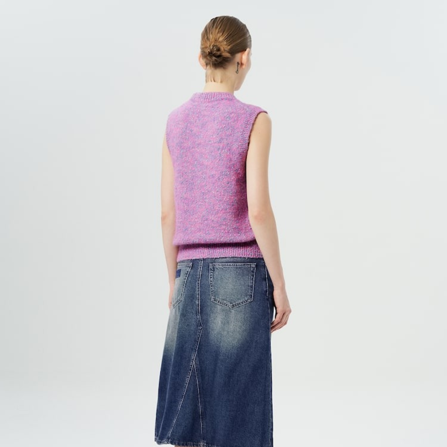 GANNI Alpaca Cotton Mix Vest – Rose Violet
