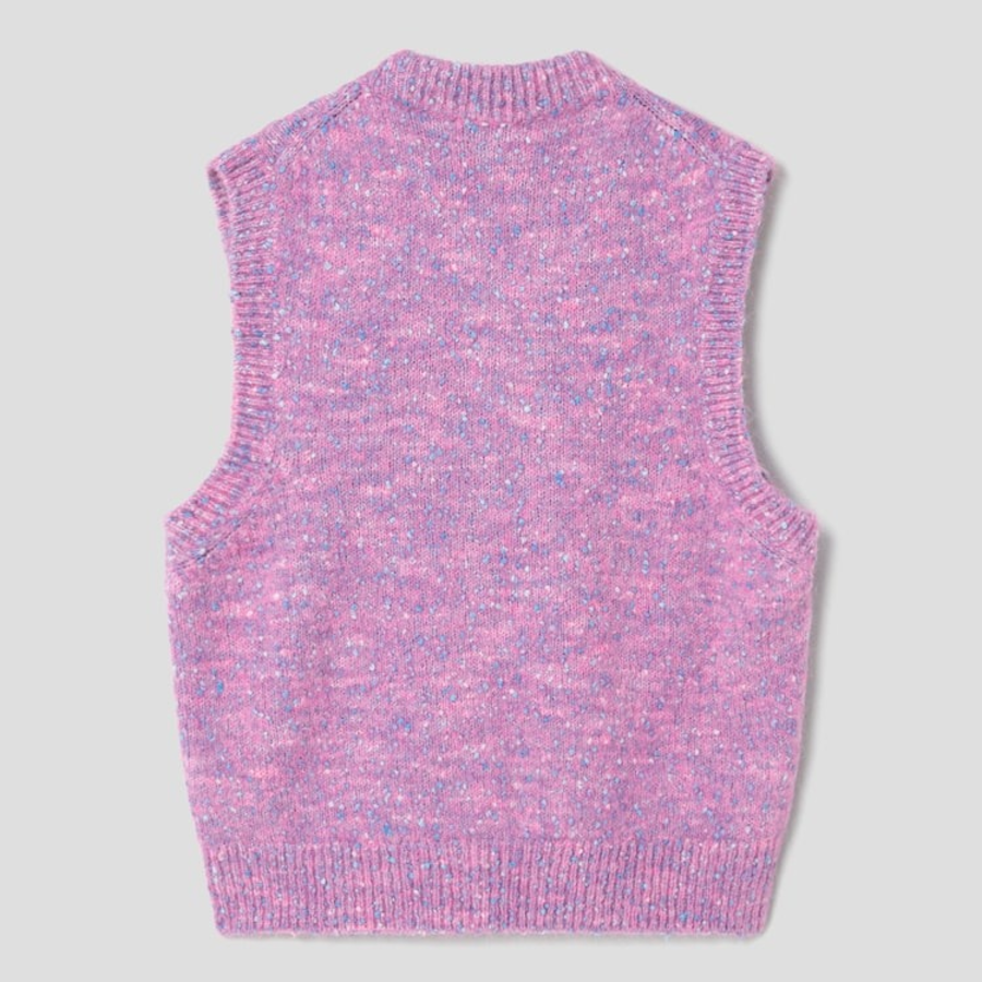 GANNI Alpaca Cotton Mix Vest – Rose Violet