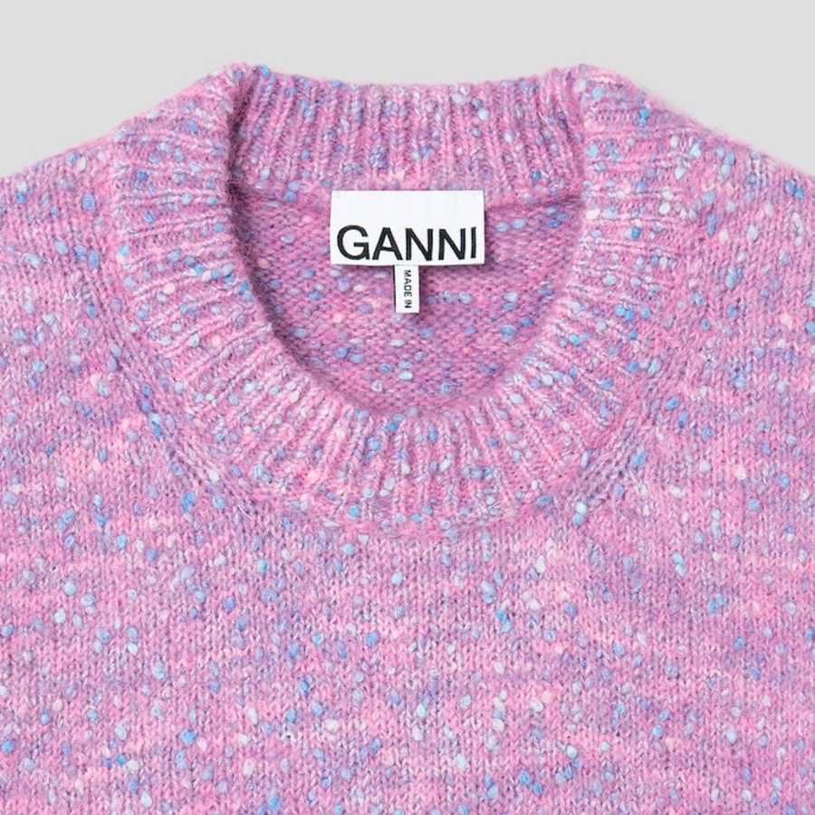 GANNI Alpaca Cotton Mix Vest – Rose Violet