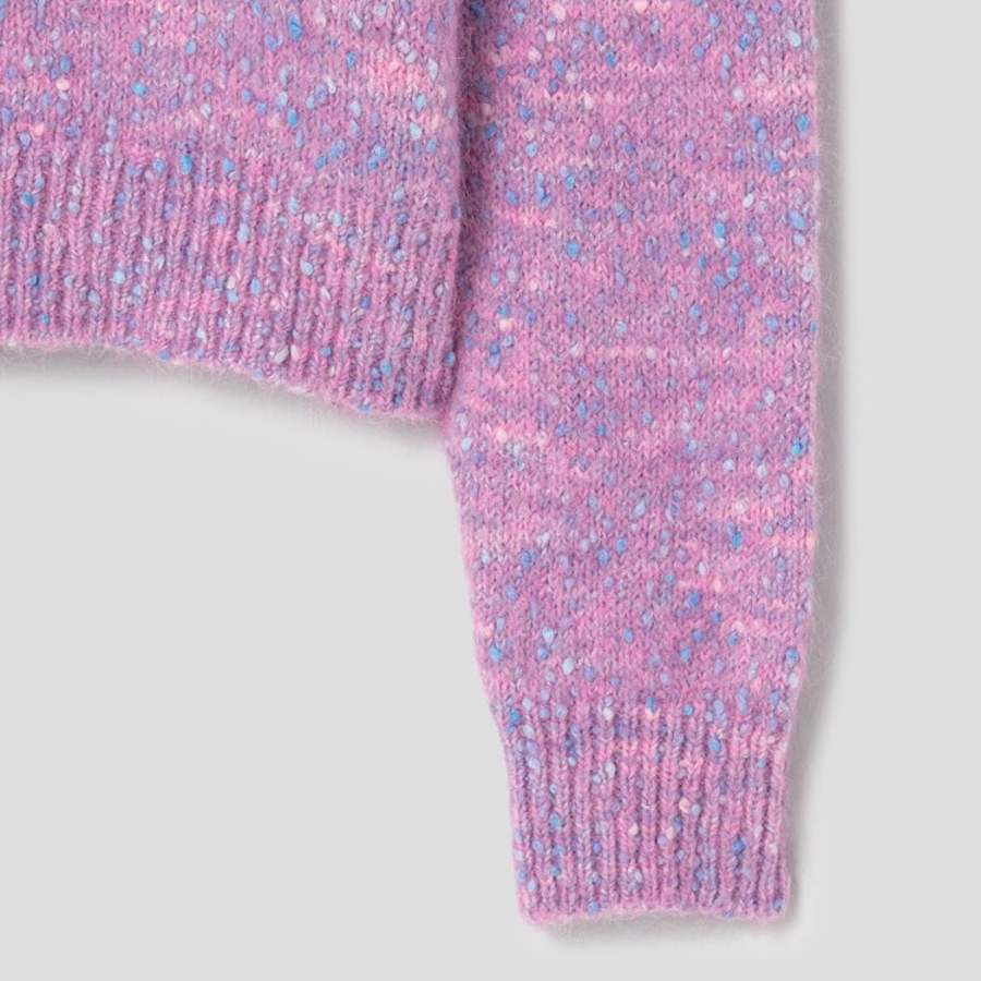 GANNI Alpaca Cotton Mix O-Neck – Rose Violet