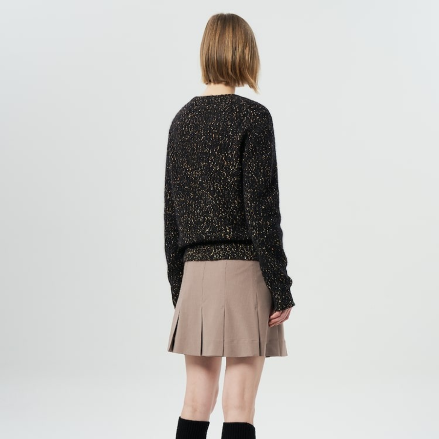 GANNI Alpaca Cotton Mix O-Neck – Black