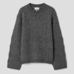 GANNI Wool Cotton Bubble O-Neck – Phantom