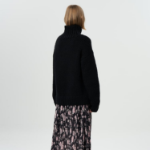 GANNI Graphic Wool Handknit Turtleneck – Black