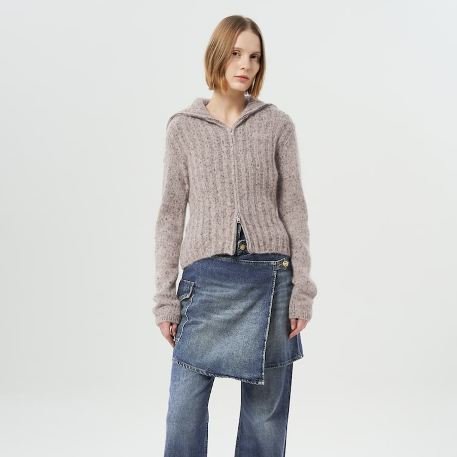 GANNI Alpaca Cotton Mix Highneck – Safari