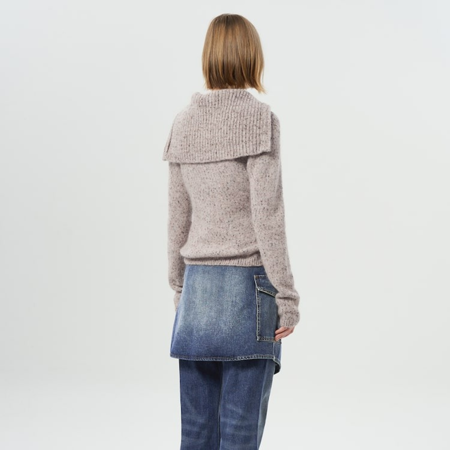 GANNI Alpaca Cotton Mix Highneck – Safari