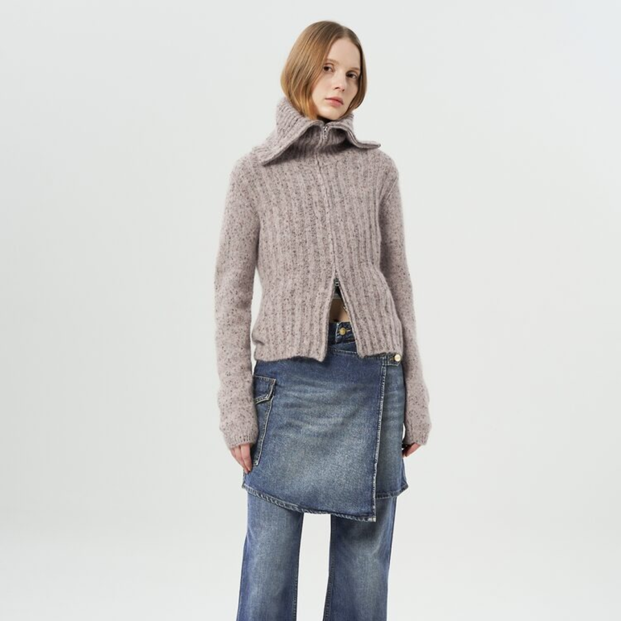 GANNI Alpaca Cotton Mix Highneck – Safari