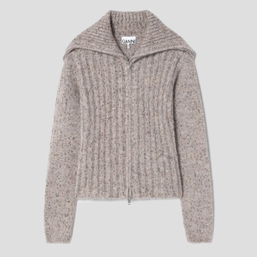 GANNI Alpaca Cotton Mix Highneck – Safari