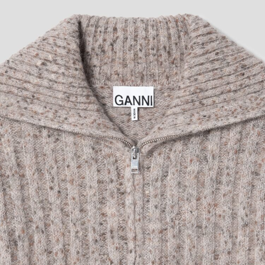 GANNI Alpaca Cotton Mix Highneck – Safari