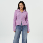 GANNI Alpaca Cotton Mix Highneck – Rose Violet