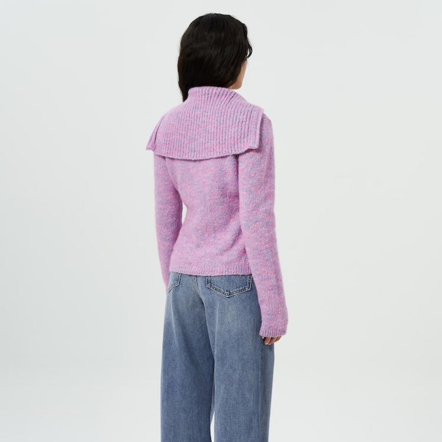 GANNI Alpaca Cotton Mix Highneck – Rose Violet