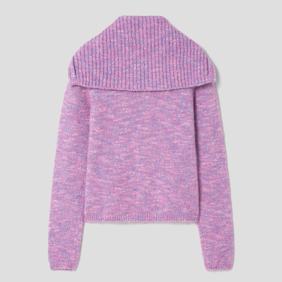 GANNI Alpaca Cotton Mix Highneck – Rose Violet