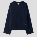 GANNI Boiled Wool O-Neck – Navy