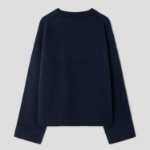 GANNI Boiled Wool O-Neck – Navy