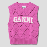 GANNI Cotton Rope Short Vest – Pink