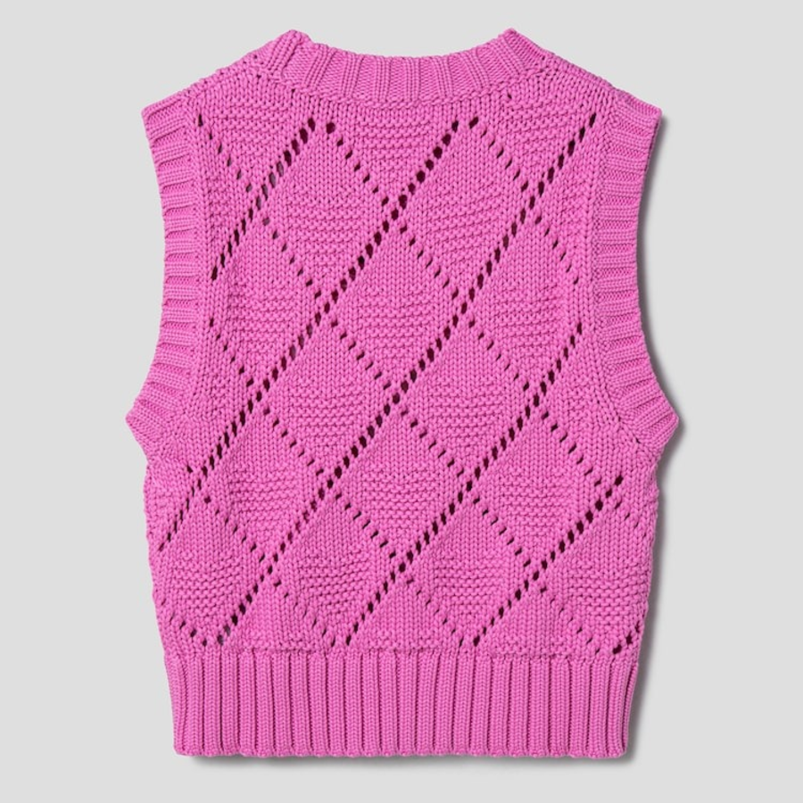GANNI Cotton Rope Short Vest – Pink