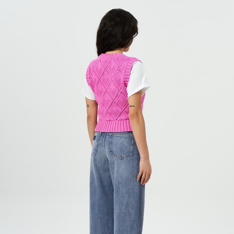 GANNI Cotton Rope Short Vest – Pink