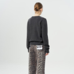 GANNI Graphic Wool Mix Tiger Crewneck – Ash