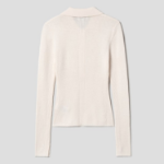 GANNI Mini Ribbed Merino Polo – Egret