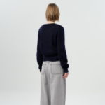 GANNI Light Mohair Tie String Cardigan – Navy