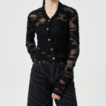 GANNI Alpaca Mohair Boucle Cardigan – Black