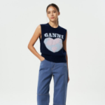 GANNI Graphic Soft Wool Mix Vest – Sky Captain