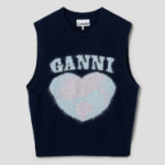 GANNI Graphic Soft Wool Mix Vest – Sky Captain