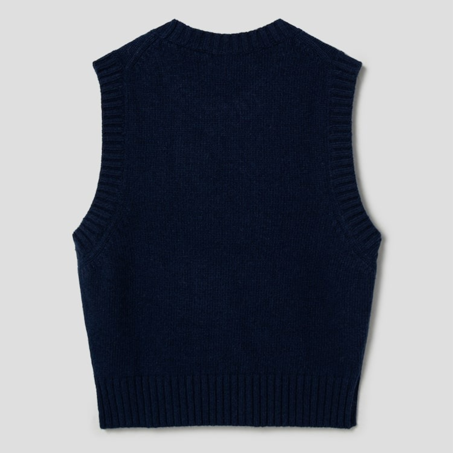 GANNI Graphic Soft Wool Mix Vest – Sky Captain