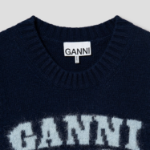 GANNI Graphic Soft Wool Mix Vest – Sky Captain