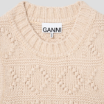 GANNI Wool Cotton Bubble Vest – Egret