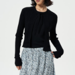GANNI Light Viscose Rib Cardigan – Black