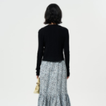 GANNI Light Viscose Rib Cardigan – Black