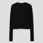 GANNI Light Viscose Rib Cardigan – Black