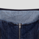 GANNI Crinkled Future Denim Strap Top – Blue