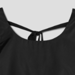 GANNI Duchesse Nylon Open Back Frill Top – Black