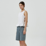 GANNI Cotton Poplin Smock Tie String Top – White