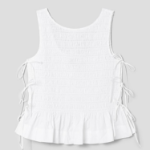 GANNI Cotton Poplin Smock Tie String Top – White