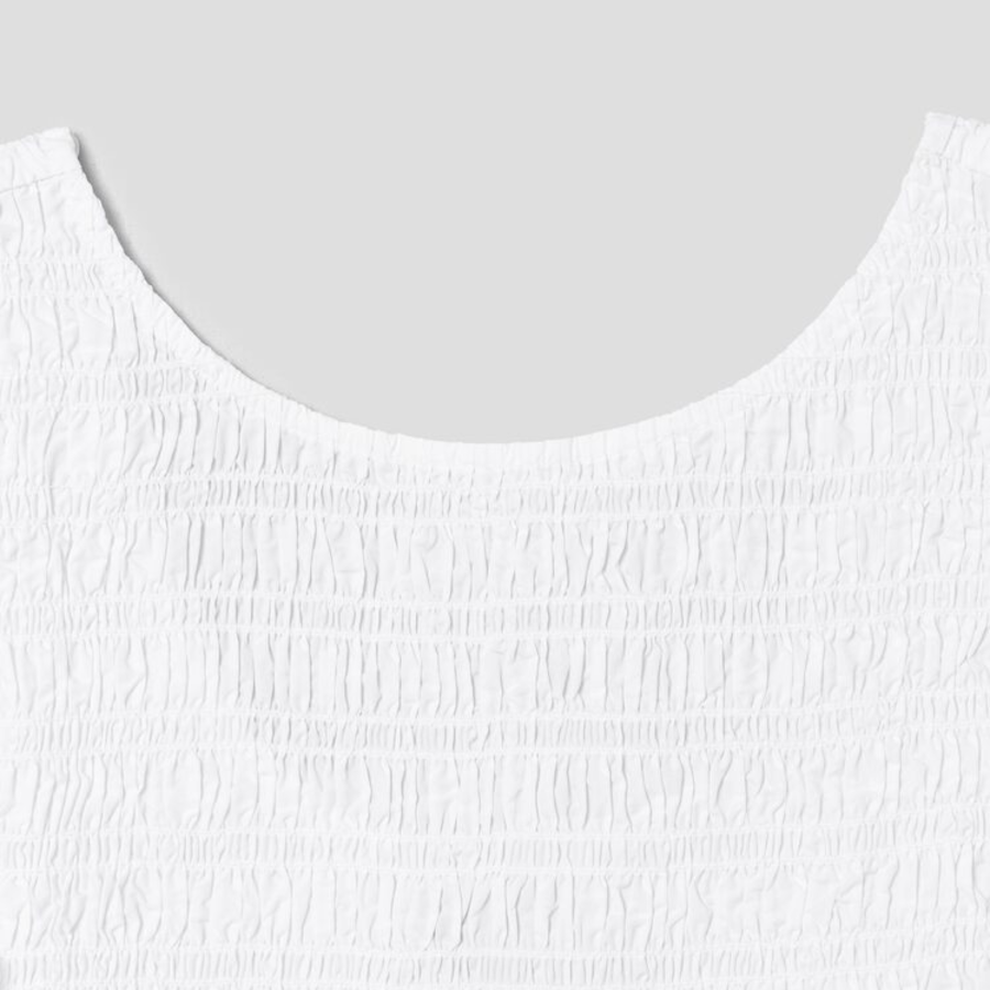 GANNI Cotton Poplin Smock Tie String Top – White