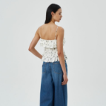 GANNI Printed Satin Slip Top – Egret