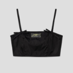 GANNI Duchesse Nylon Strap Top – Black