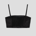 GANNI Duchesse Nylon Strap Top – Black