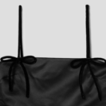 GANNI Duchesse Satin Top – Black