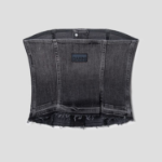 GANNI Tint Edge Denim Top – Black