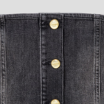 GANNI Tint Edge Denim Top – Black