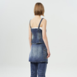 GANNI Heavy Washed Denim Top – Blue